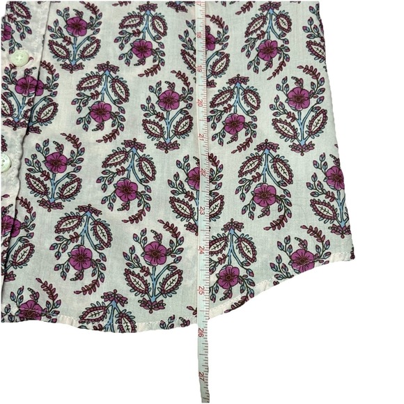 J.Crew Women's Sz S Pink Floral Button-Down Shirt Long Sleeve Cotton Blouse - Picture 5 of 6